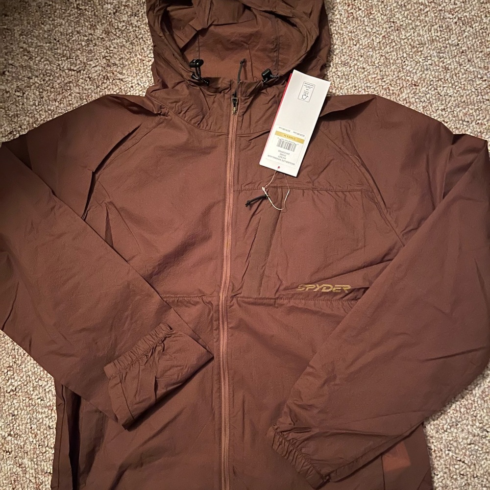 Spyder Chocolate Brown Hooded Jacket New with tags.